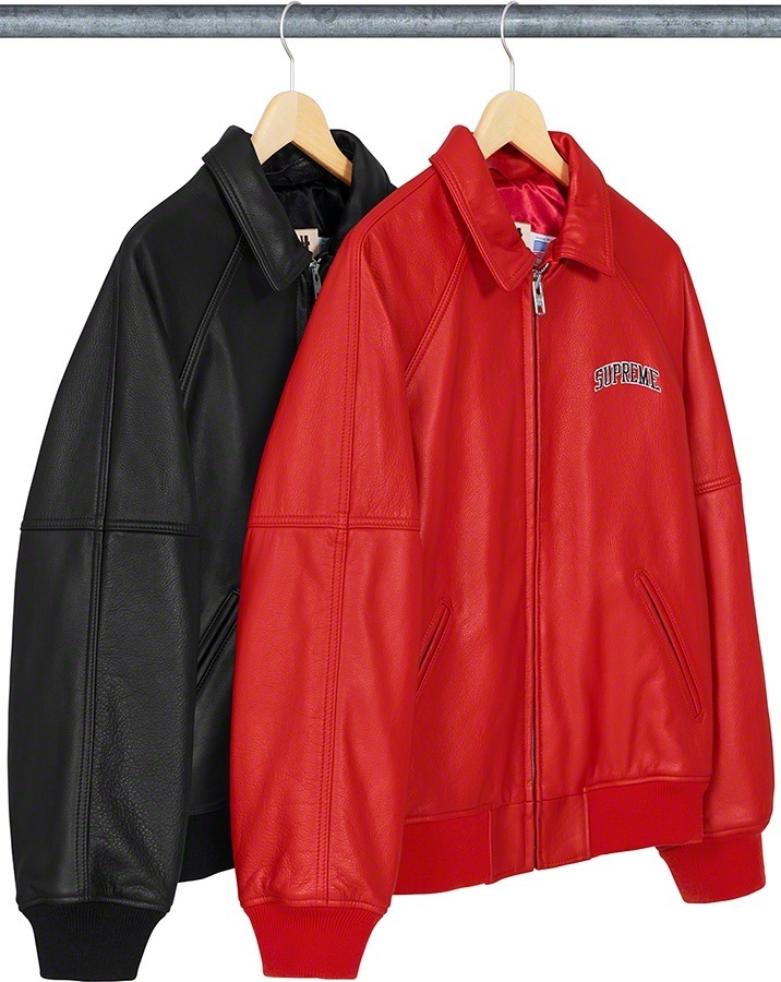 Martin Wong/Supreme Schott® 8-Ball Leather Varsity Jacket